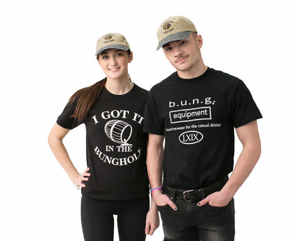 Bunghole caps and t-shirts men's woman's